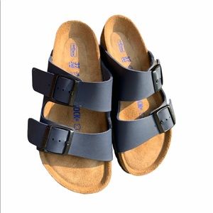 Sz 6-6.5 Wmn Birkenstock Arizona Navy Birko-Flor